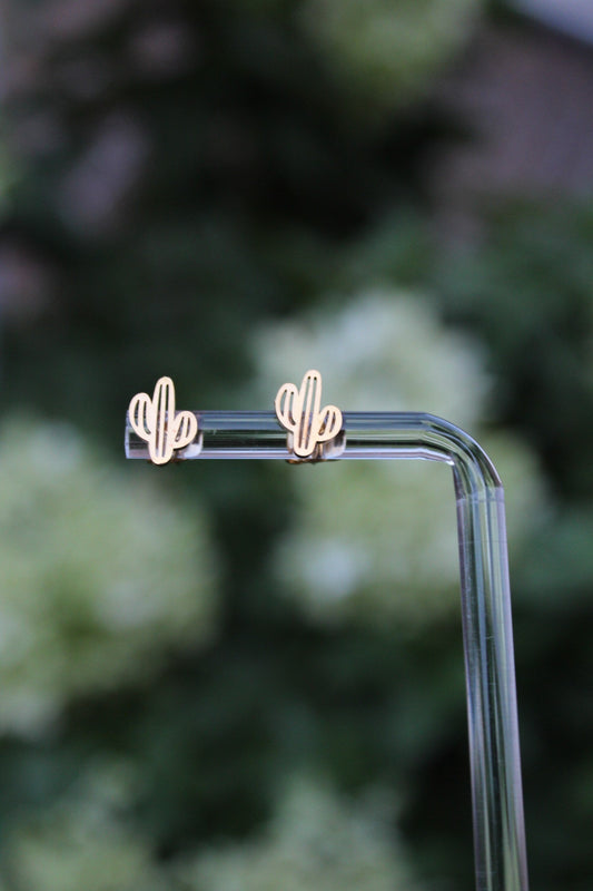 Cactus Stainless Steel Stud Earrings