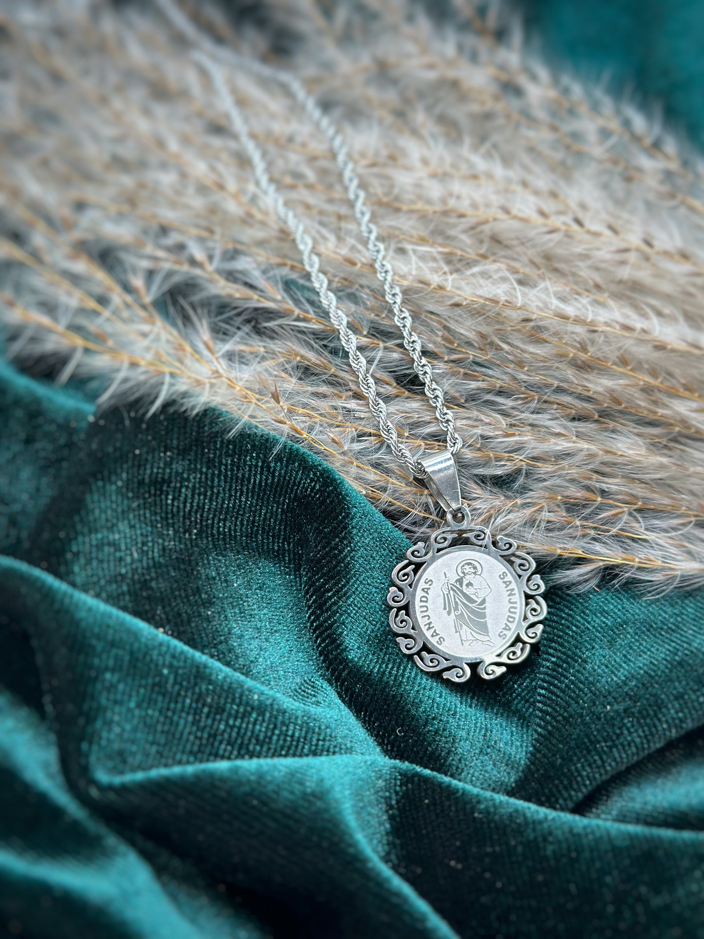 Round Filigree St. Jude Necklace