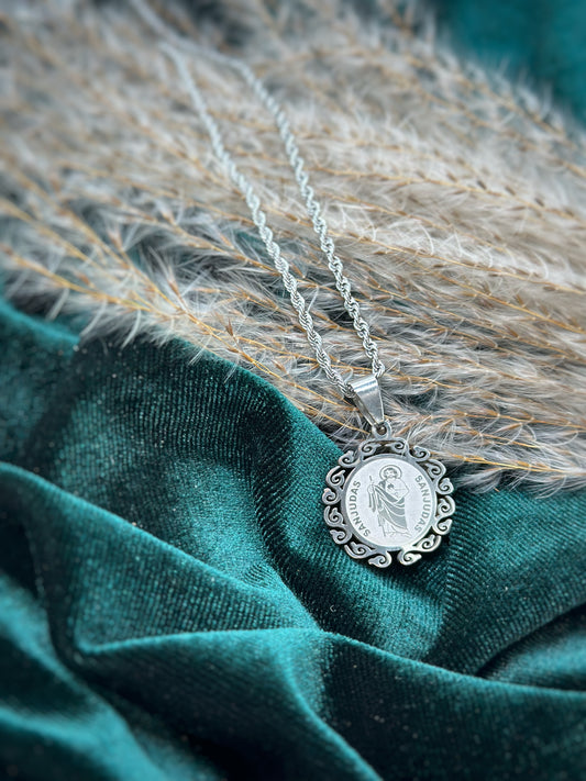 Round Filigree St. Jude Necklace