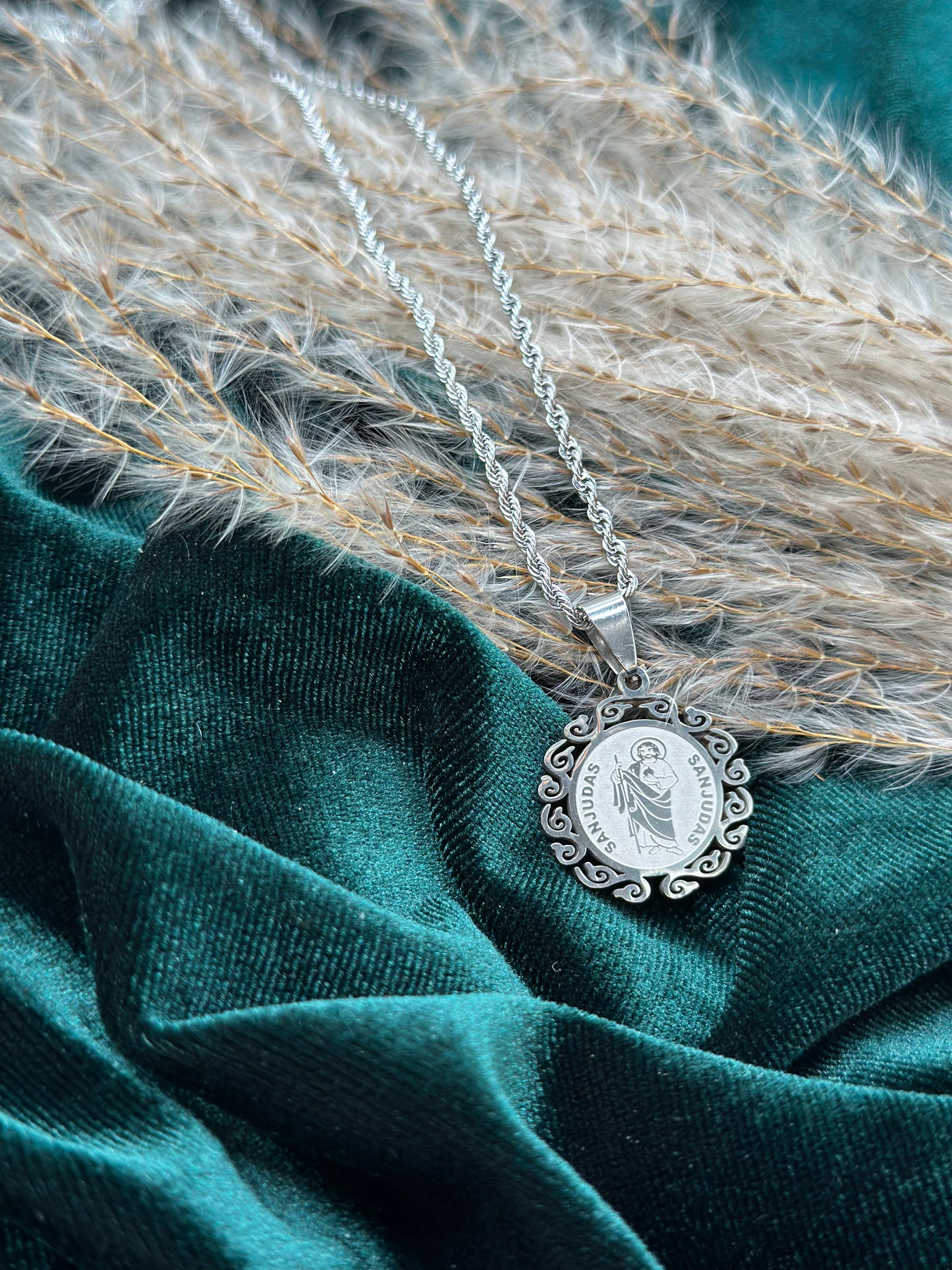 Round Filigree St. Jude Necklace